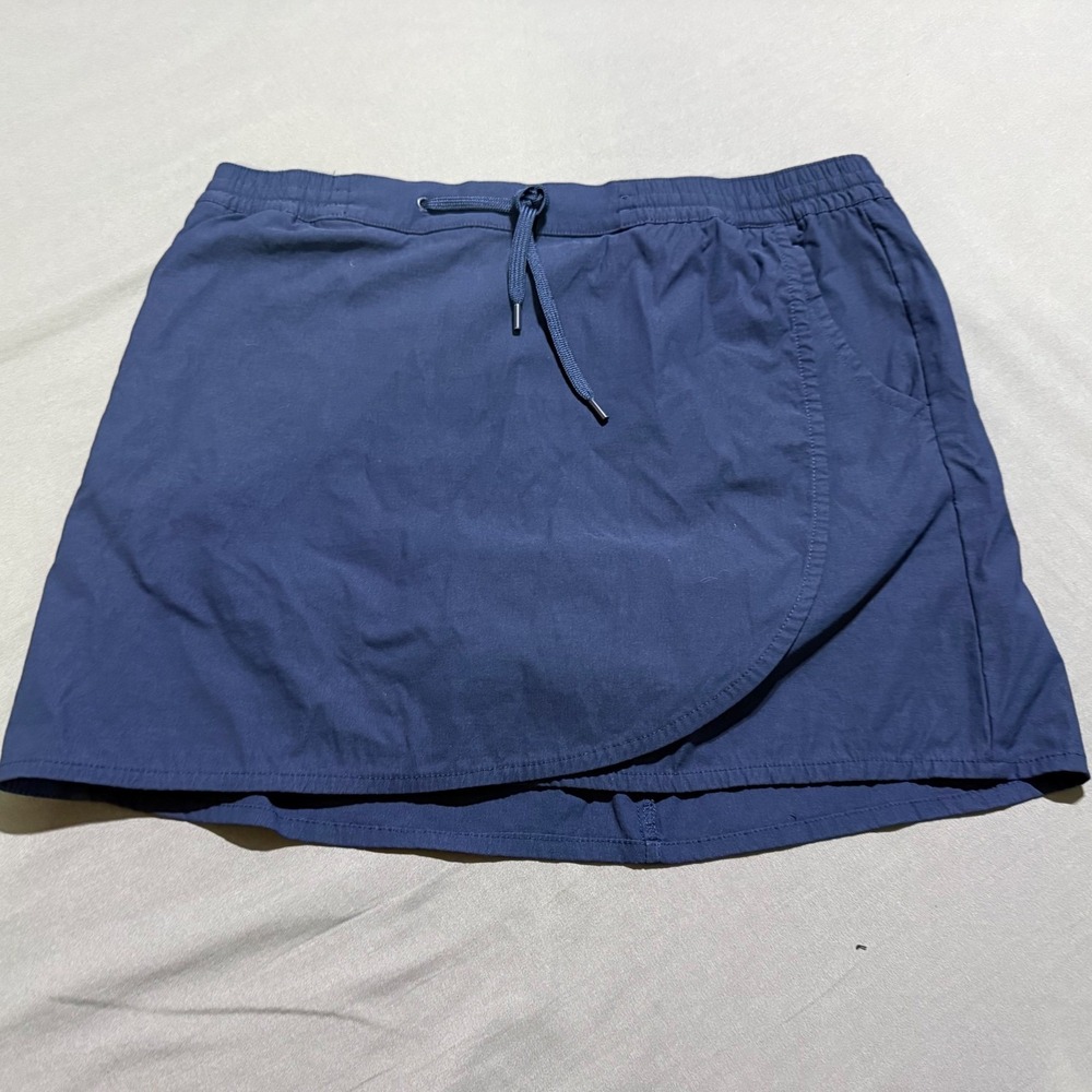 Eddie Bauer Tulip Hem Skort Womens Large Navy Blue Athletic Hiking Outdoor WR86